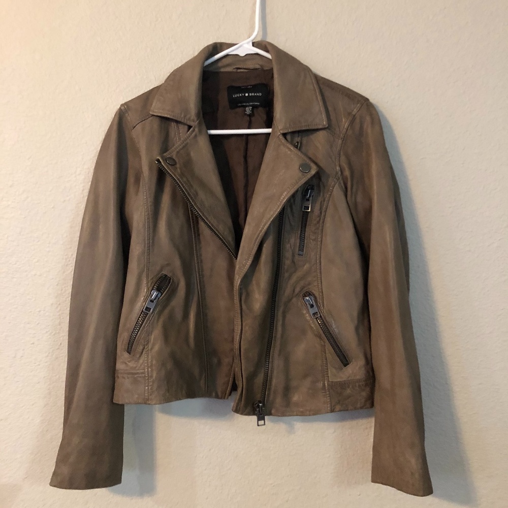 Lucky Brand Leather Moto Jacket